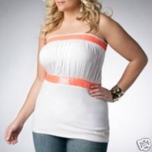 NEW  Dereon beyonce stretchy sequin tube top 1X 14 16 PLUS SIZE Y2K